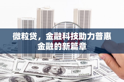 宾川微粒贷，金融科技助力普惠金融的新篇章
