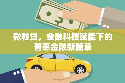 宾川微粒贷，金融科技赋能下的普惠金融新篇章