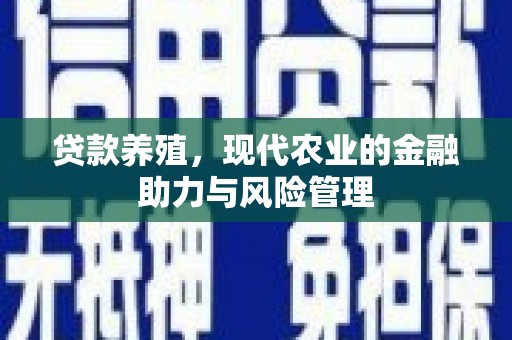 宾川贷款养殖，现代农业的金融助力与风险管理