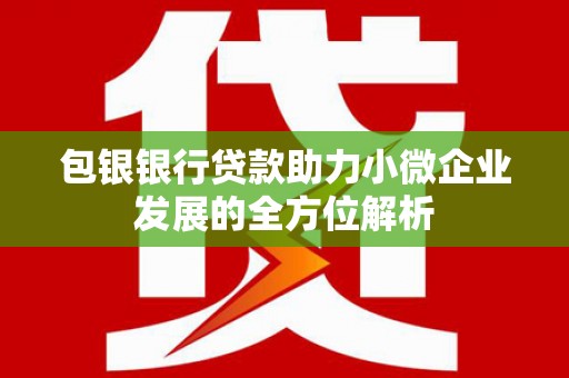 宾川包银银行贷款助力小微企业发展的全方位解析