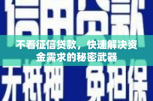 宾川不看征信贷款，快速解决资金需求的秘密武器