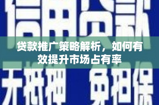 宾川贷款推广策略解析，如何有效提升市场占有率