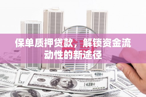 宾川保单质押贷款，解锁资金流动性的新途径