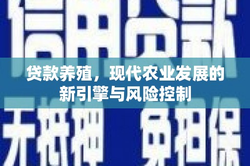 宾川贷款养殖，现代农业发展的新引擎与风险控制