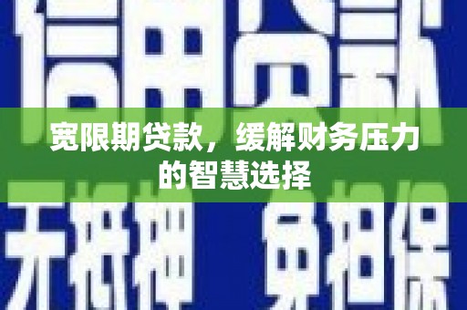 宾川宽限期贷款，缓解财务压力的智慧选择
