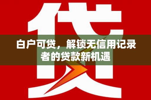 宾川白户可贷，解锁无信用记录者的贷款新机遇