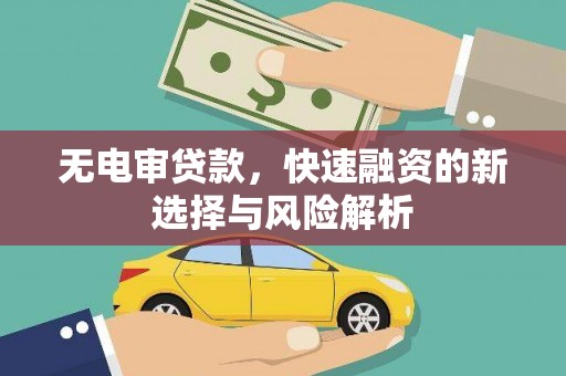 宾川无电审贷款，快速融资的新选择与风险解析