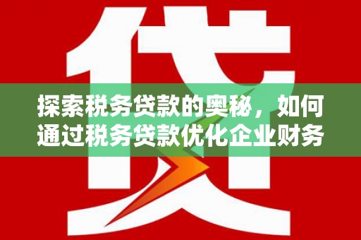 宾川探索税务贷款的奥秘，如何通过税务贷款优化企业财务
