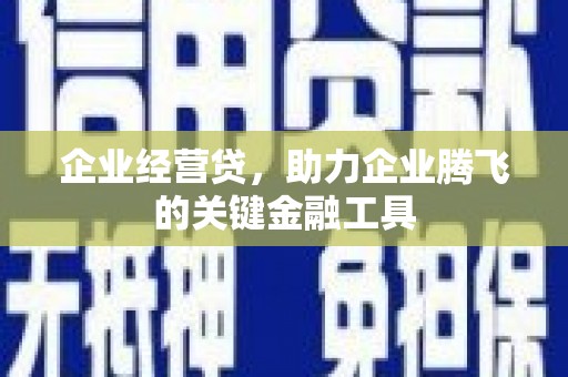 宾川企业经营贷，助力企业腾飞的关键金融工具