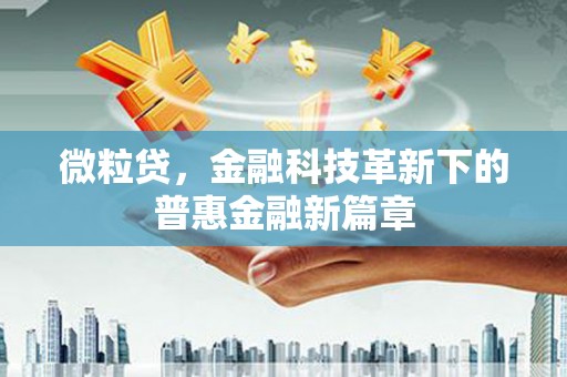 宾川微粒贷，金融科技革新下的普惠金融新篇章