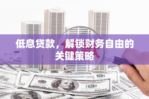 宾川低息贷款，解锁财务自由的关键策略