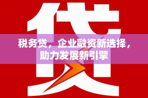 宾川税务贷，企业融资新选择，助力发展新引擎
